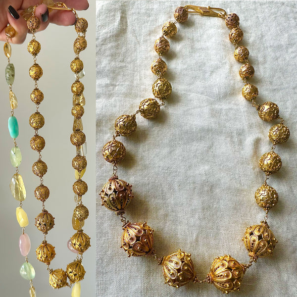 Eastern Gold Vermeil Bead Necklace