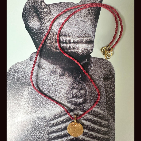22k Gold Floral Charm on Cord