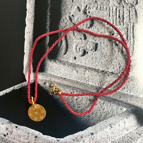 22k Gold Floral Charm on Cord