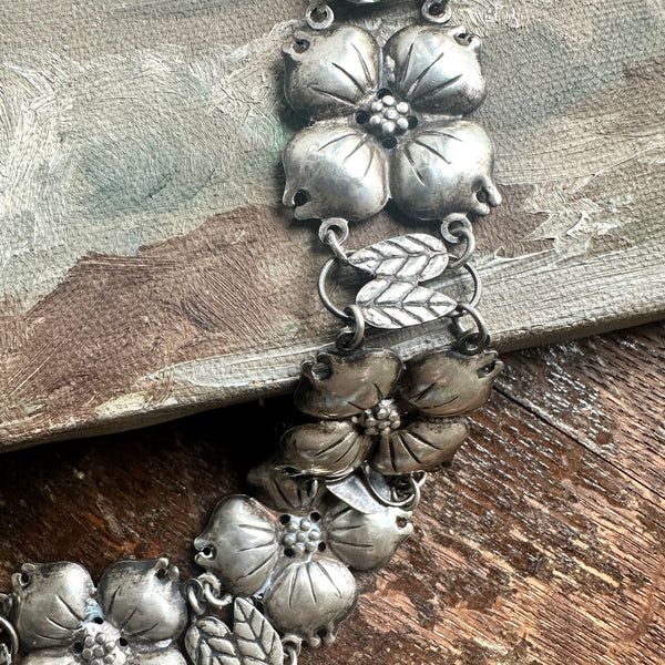 Mexican Flower Necklace - Sterling Silver