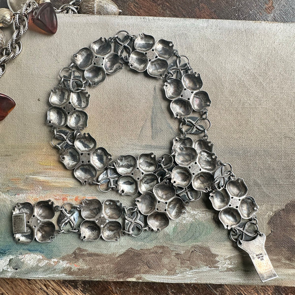 Mexican Flower Necklace - Sterling Silver