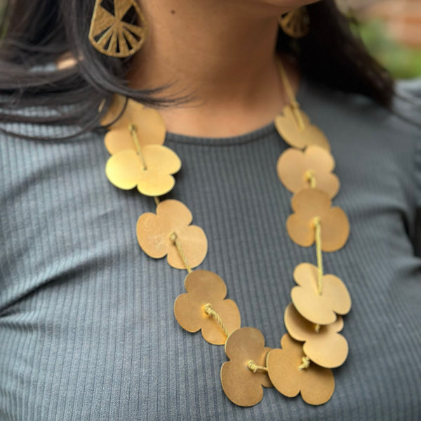 Vintage Flower Cord Necklace