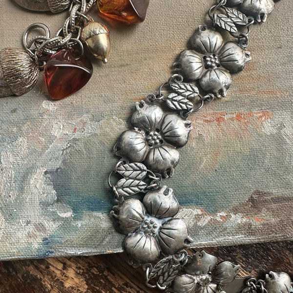 Mexican Flower Necklace - Sterling Silver