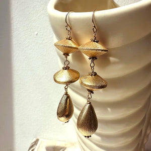 Golden Triple Drop Earrings