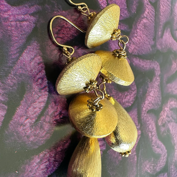 Golden Triple Drop Earrings