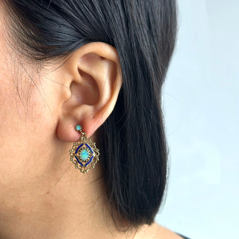 Antique Victorian Opal Earrings