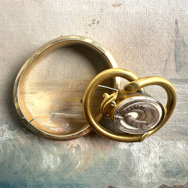 Victorian Hairwork Momento Pin