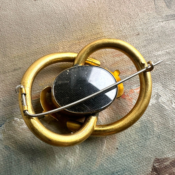 Victorian Hairwork Momento Pin