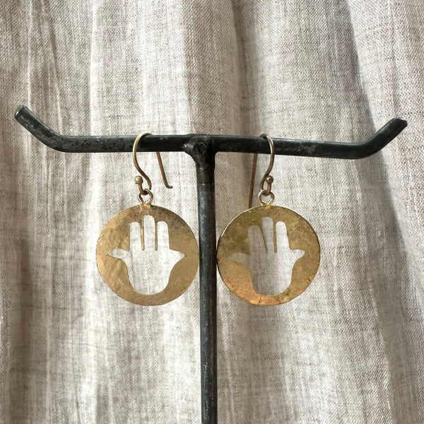 Hamsa Disc Earrings