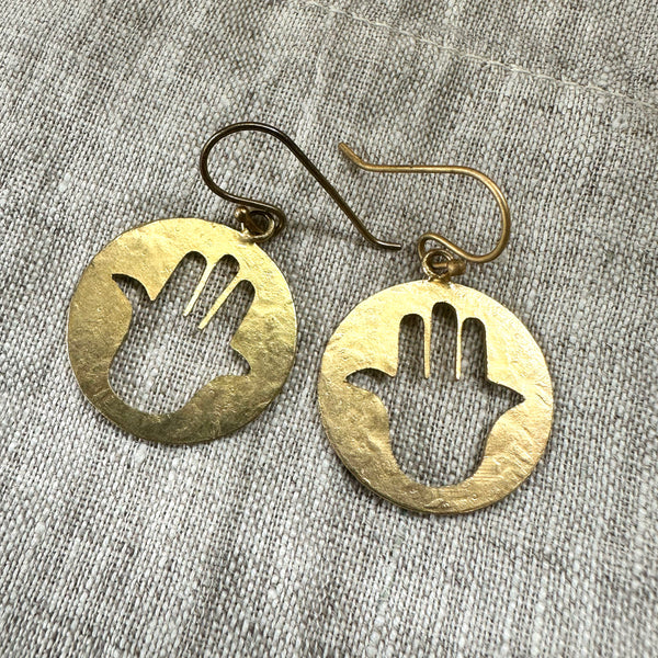 Hamsa Disc Earrings