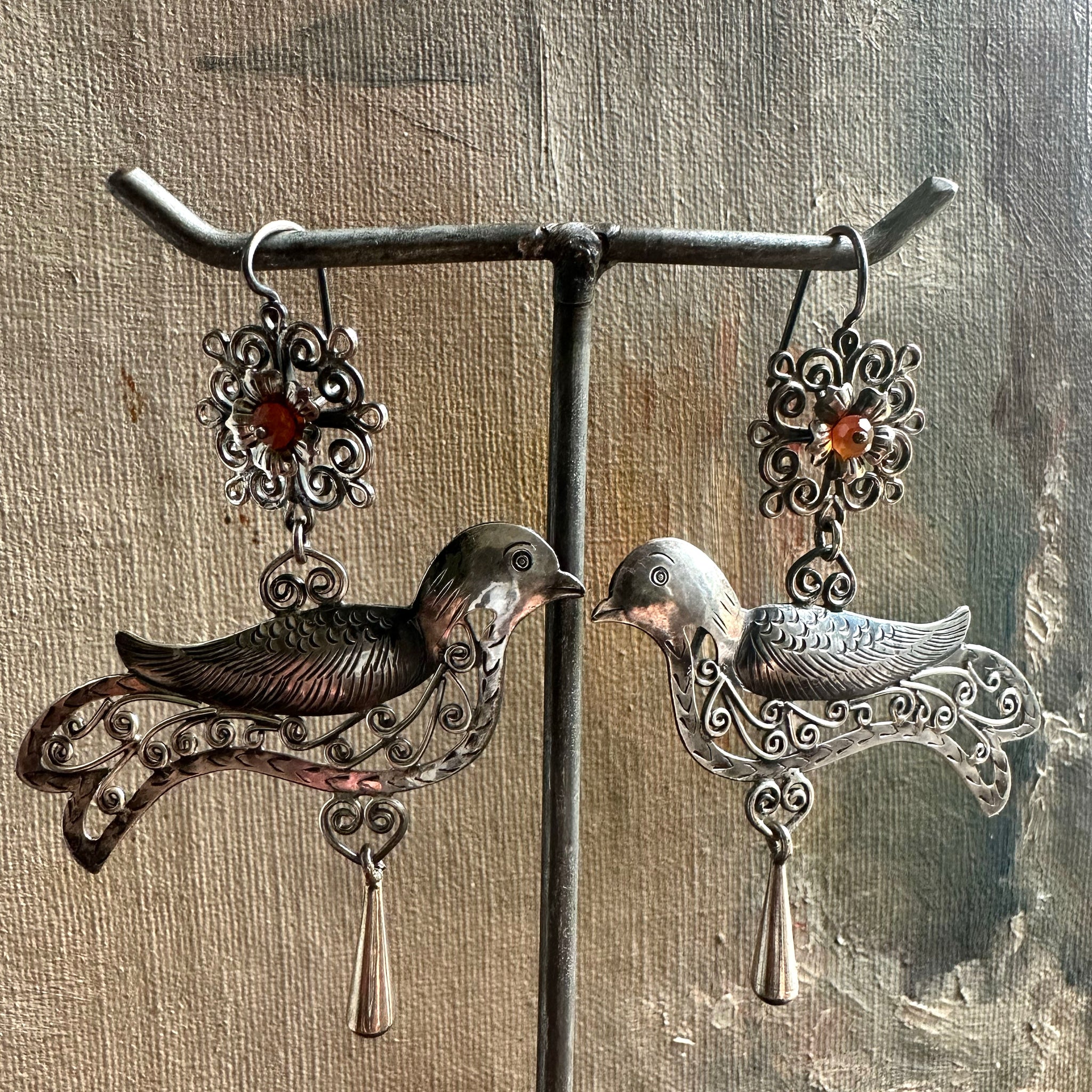 Mexican Bird Sterling Earrings
