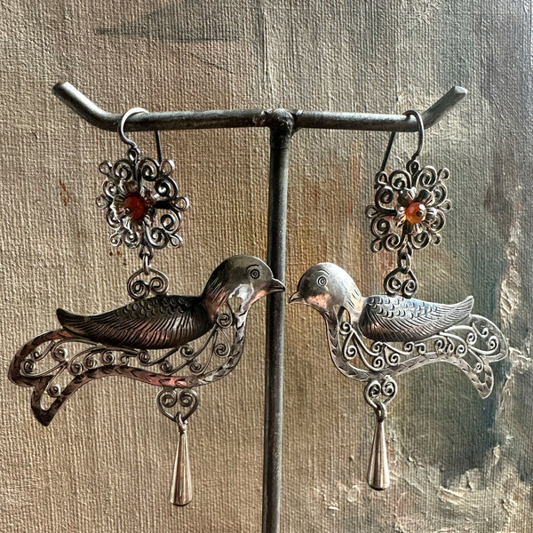 Mexican Bird Sterling Earrings