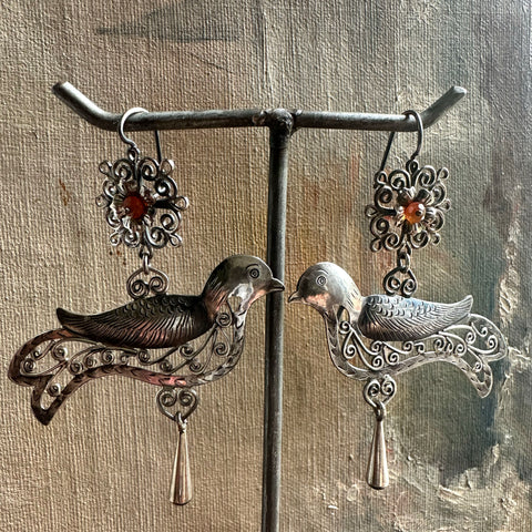 Mexican Bird Sterling Earrings