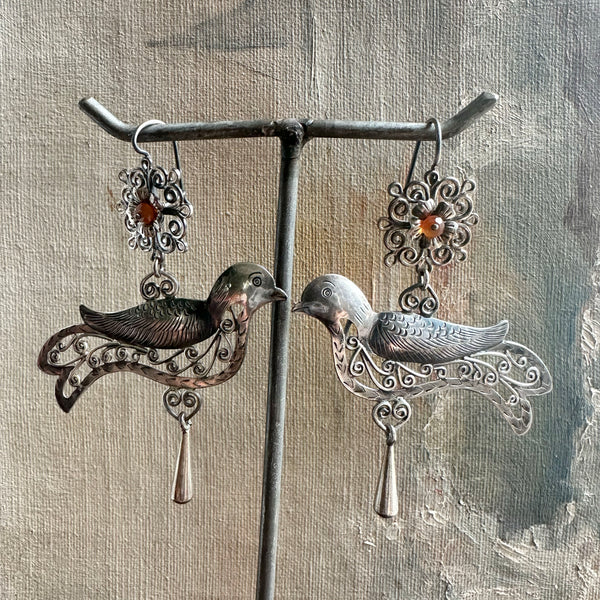 Mexican Bird Sterling Earrings