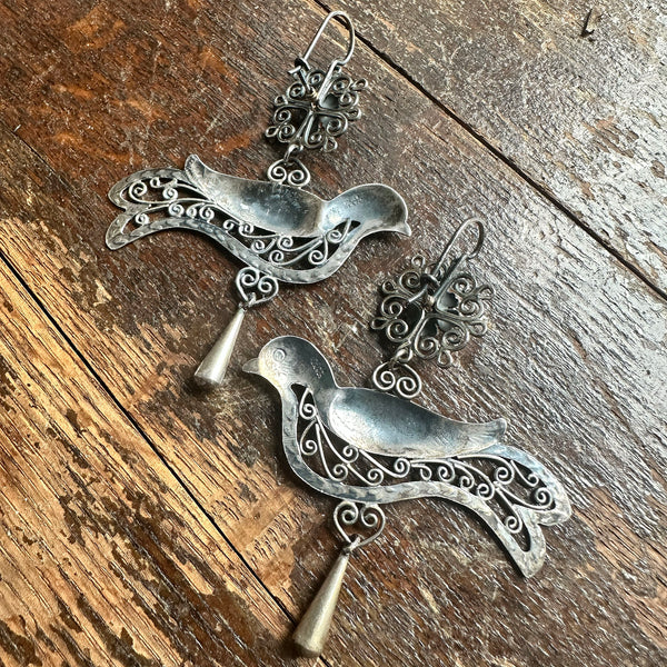 Mexican Bird Sterling Earrings