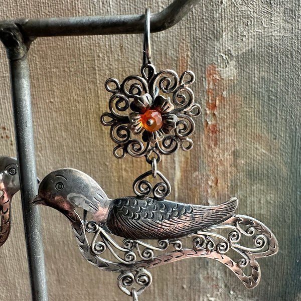 Mexican Bird Sterling Earrings