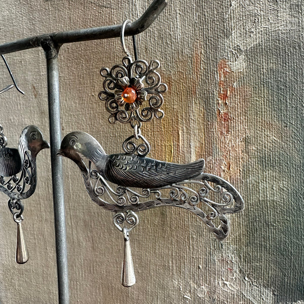 Mexican Bird Sterling Earrings