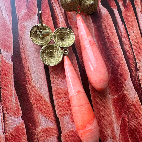 Filigree Coral Post Earrings