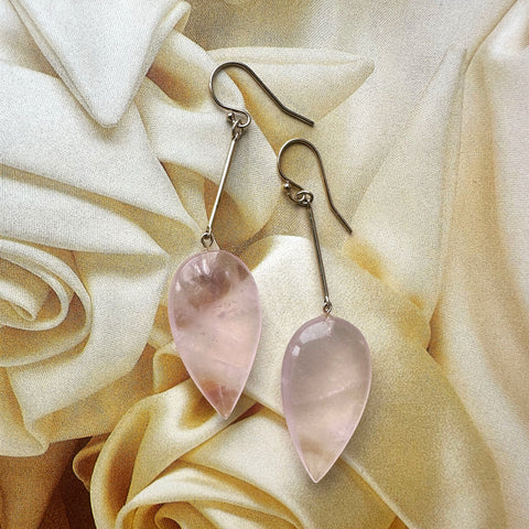 Rose Quartz Teardrop Earrings