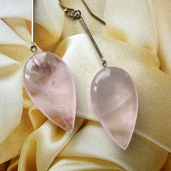 Rose Quartz Teardrop Earrings