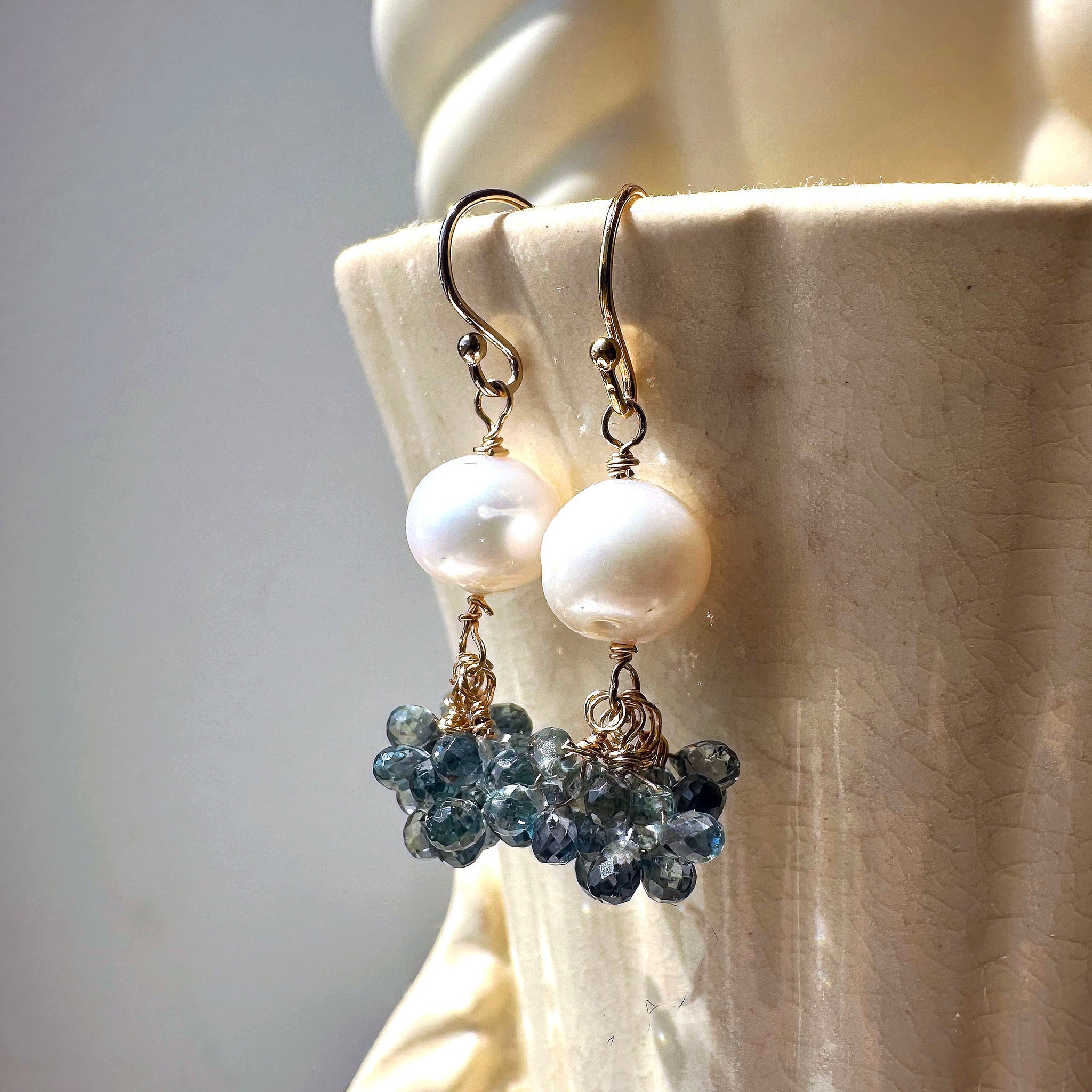 Diamond Freshwater Pearl Earrings