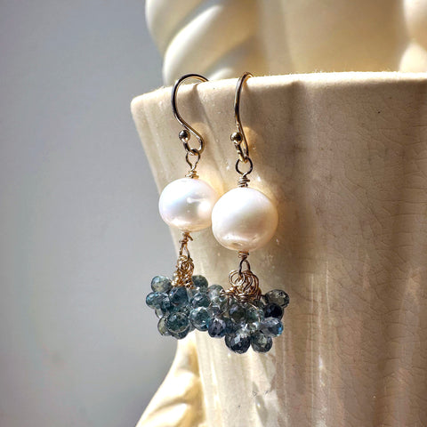 Diamond Freshwater Pearl Earrings