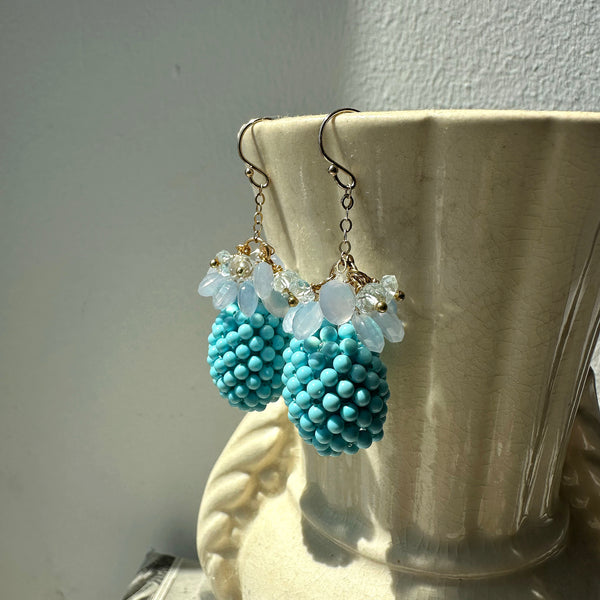 Turquoise Pod Chalcedony Earrings