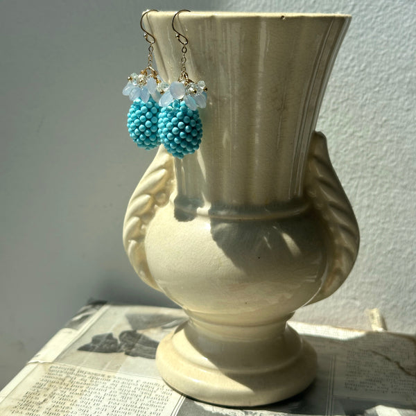Turquoise Pod Chalcedony Earrings
