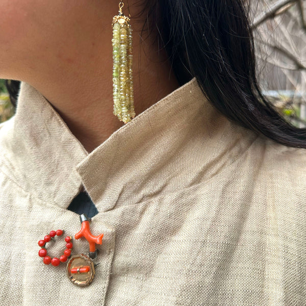 Antique Victorian Coral Pin Trio