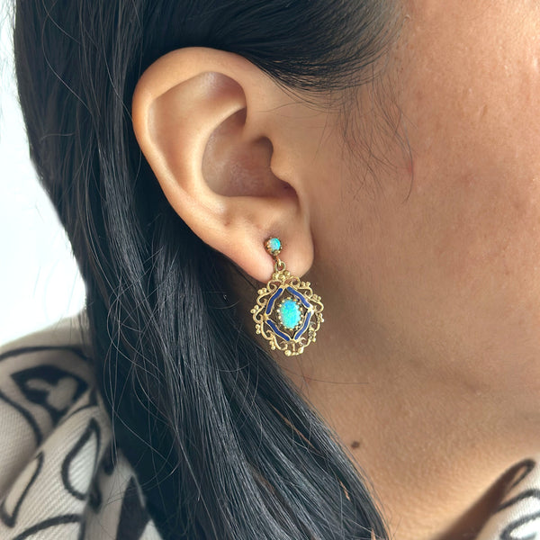 Antique Victorian Opal Earrings