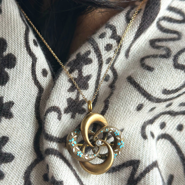 Antique Victorian Love Knot - 12k Chain