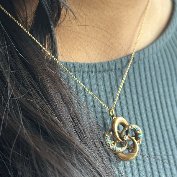 Antique Victorian Love Knot - 12k Chain