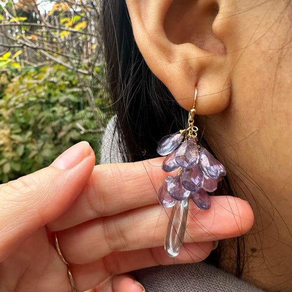Violet Kynite Cluster Earrings