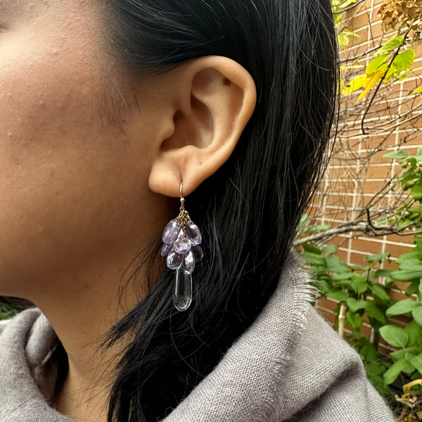 Violet Kynite Cluster Earrings
