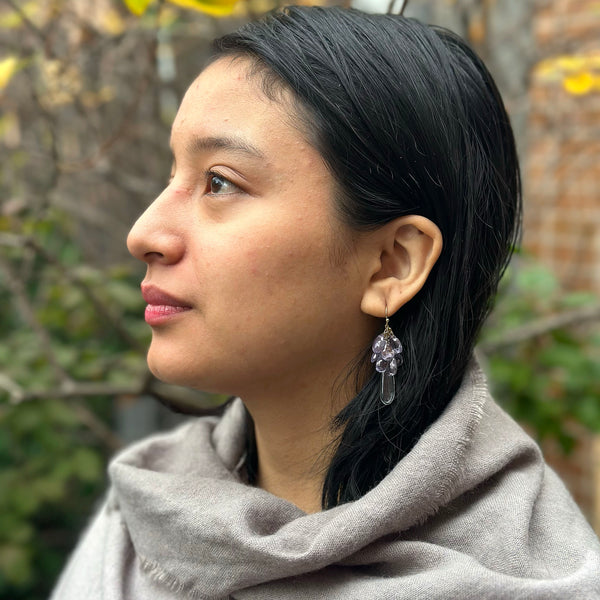 Violet Kynite Cluster Earrings