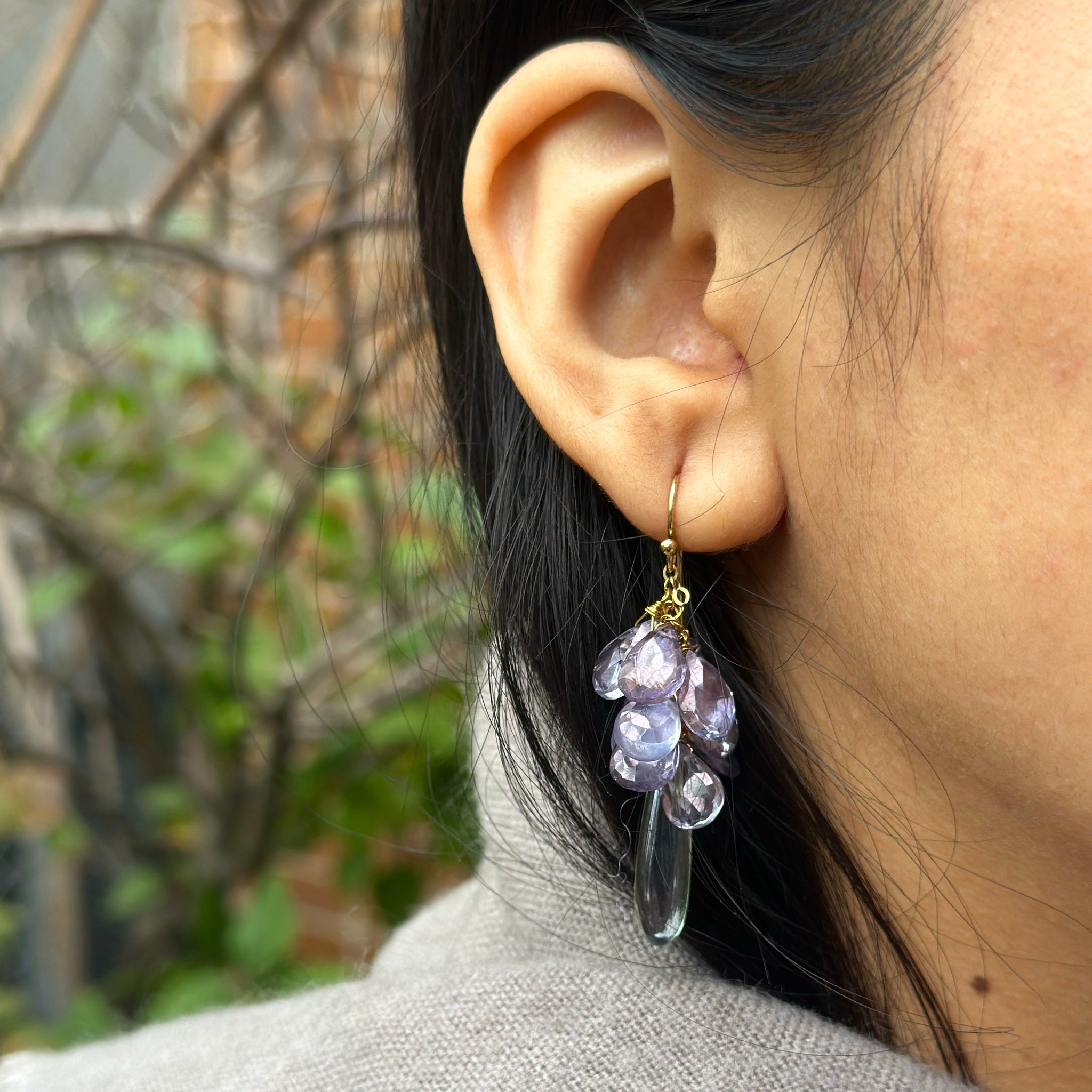Violet Kynite Cluster Earrings