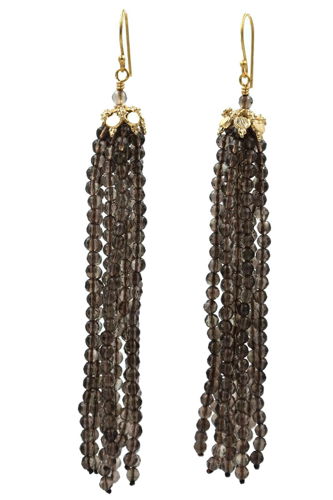 Smokey Topaz Tassel Earrings