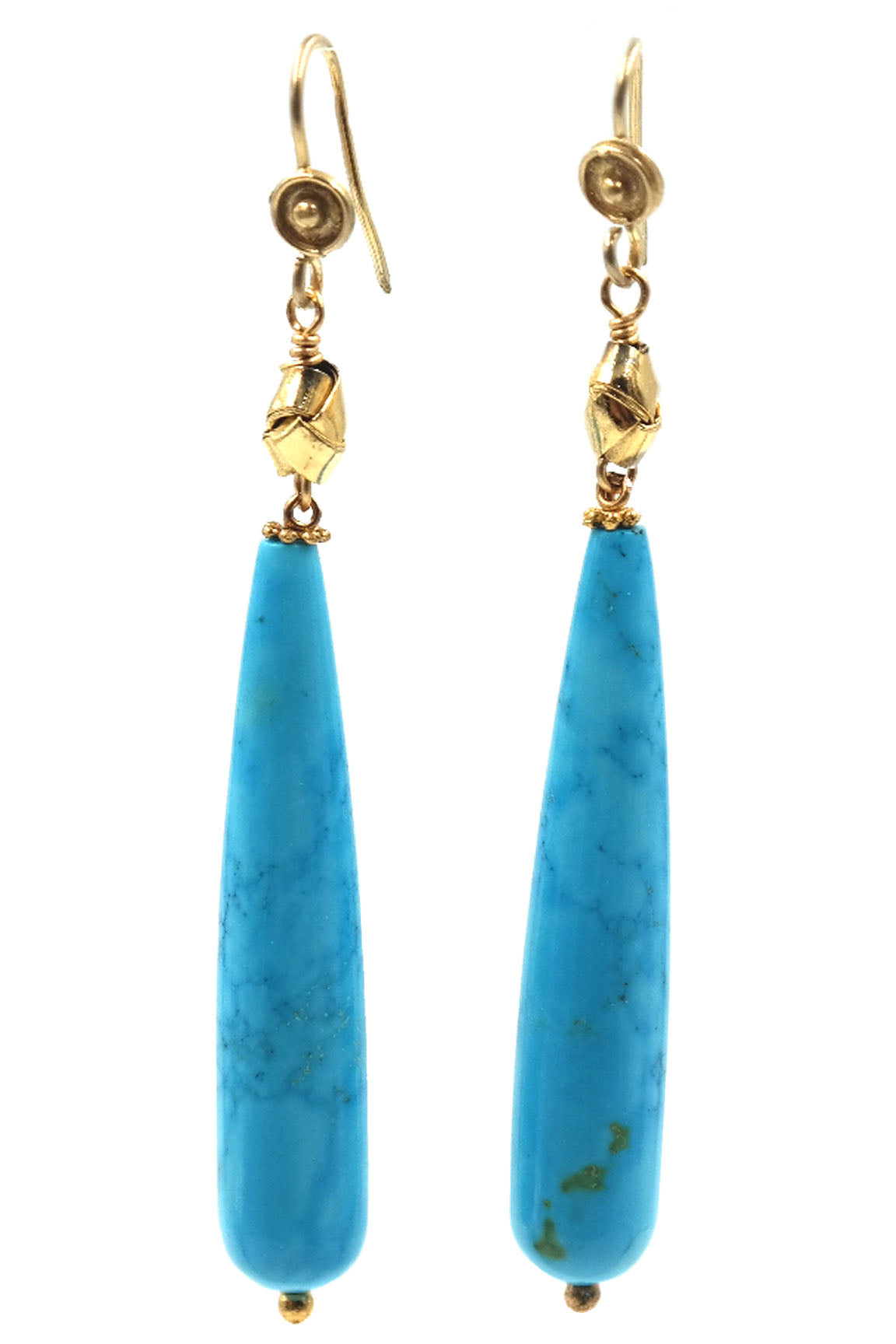 Long Turquoise Drop Earrings