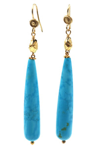 Long Turquoise Drop Earrings