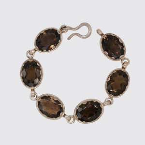 Cast Sterling, Smokey Topaz Bracelet