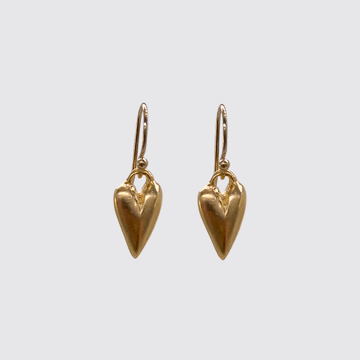 Solid Sterling Silver Gold Plated Baby Heart Earrings