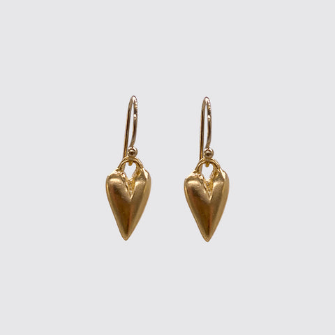 Solid Sterling Silver Gold Plated Baby Heart Earrings