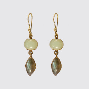 Moonstone, Labradorite Vermeil Earring