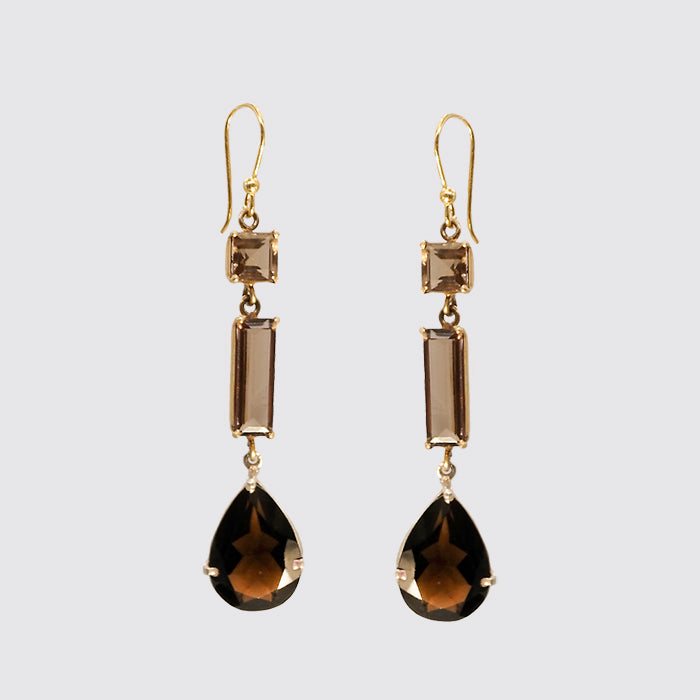 Smokey Topaz Dangle Earring