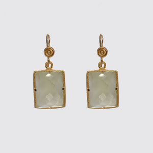 Earring: Faceted Moonstone Prong Set