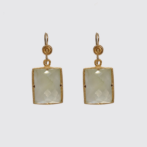 Earring: Faceted Moonstone Prong Set