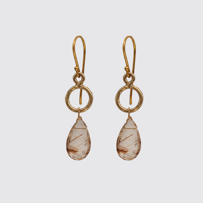 Baby Dangling Rutilated Quartz Earring