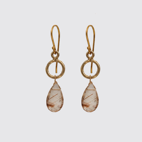 Baby Dangling Rutilated Quartz Earring