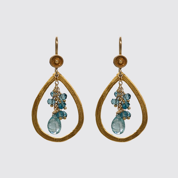 Cluster, Pear Shape Frame Earring