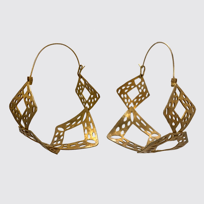 Hand cut Filigree Hoop Earrings